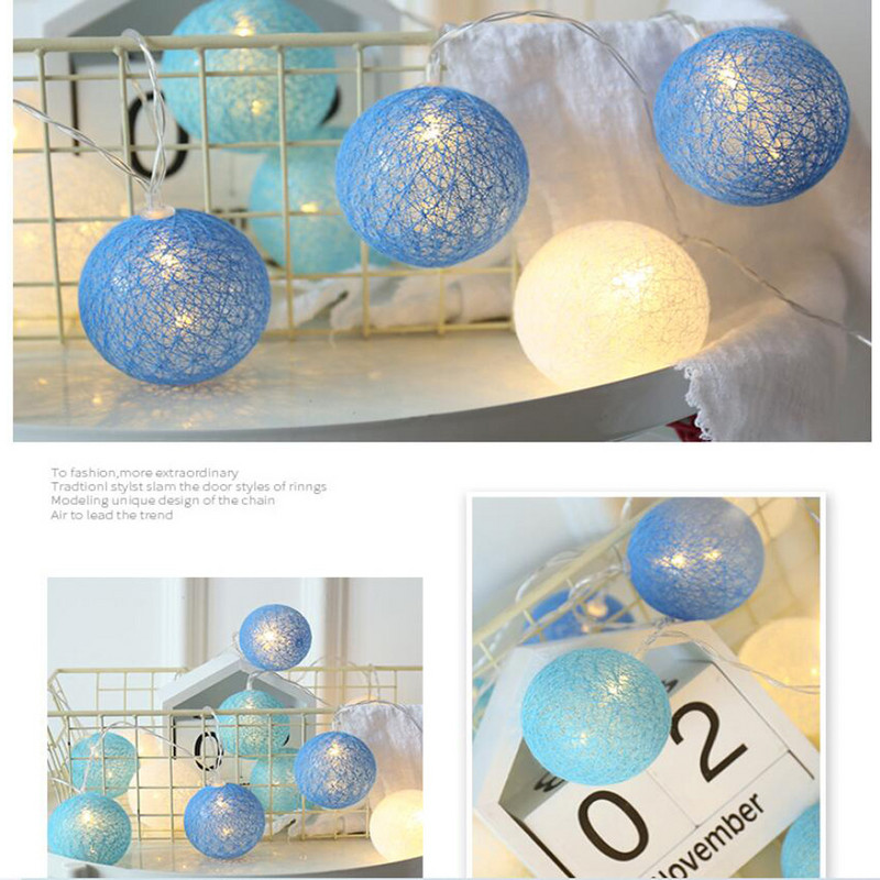 Ghirlandă de ghirlande de bumbac șiruri luminoase 10/20 LED șiruri de iluminat pentru zâne de Crăciun pentru vacanță în aer liber, petrecere de nuntă, lumină pentru decorarea casei