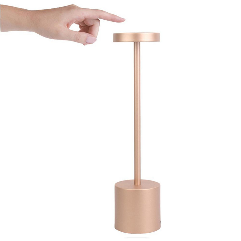 Vezeték nélküli asztali lámpa USB újratölthető LED hordozható akkumulátorral működő háromszínű fokozatmentesen elsötétülő kis asztali lámpa szoba dekoráció