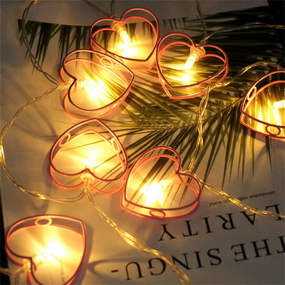 Železná lampa String Valentín Atmosférická dekoratívna lampa LED medený drôt Rozprávkové svetielka Vonkajšia lampa Girlanda na párty a svadbu