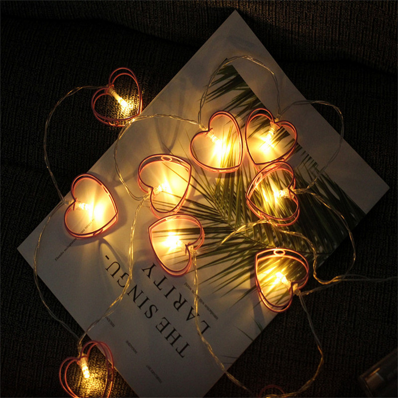 Snur de lampă de fier Atmosfera de Ziua Îndrăgostiților Lampă decorativă Led Sârmă de cupru Lumini de zână Ghirlanda de lampă de exterior pentru petrecere, nuntă