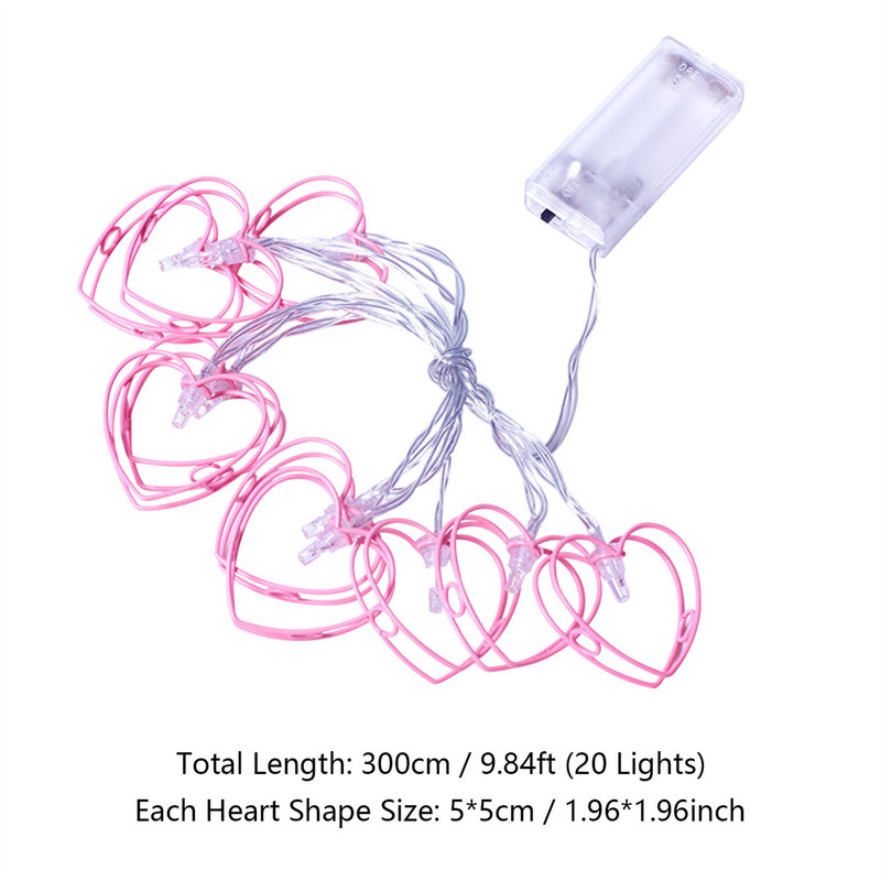 Snur de lampă de fier Atmosfera de Ziua Îndrăgostiților Lampă decorativă Led Sârmă de cupru Lumini de zână Ghirlanda de lampă de exterior pentru petrecere, nuntă