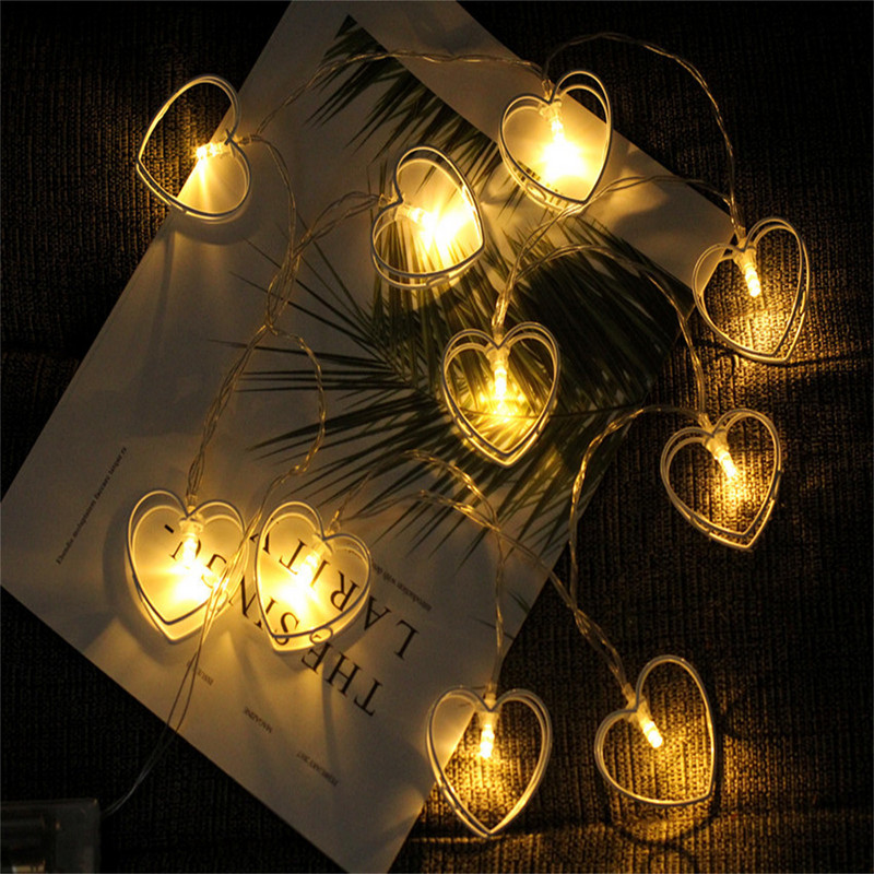 Snur de lampă de fier Atmosfera de Ziua Îndrăgostiților Lampă decorativă Led Sârmă de cupru Lumini de zână Ghirlanda de lampă de exterior pentru petrecere, nuntă