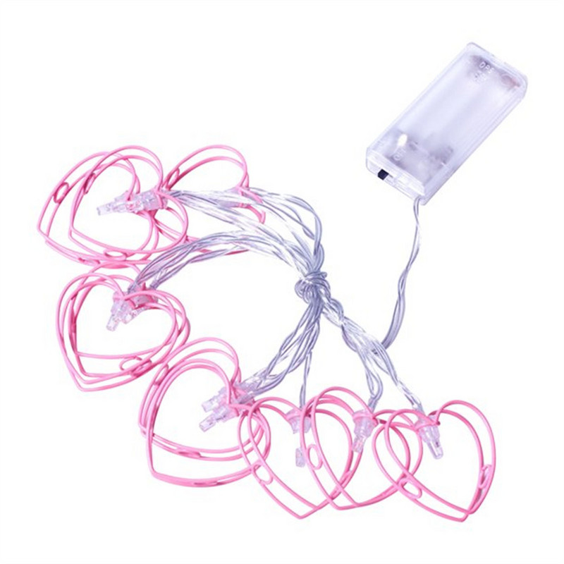 Snur de lampă de fier Atmosfera de Ziua Îndrăgostiților Lampă decorativă Led Sârmă de cupru Lumini de zână Ghirlanda de lampă de exterior pentru petrecere, nuntă