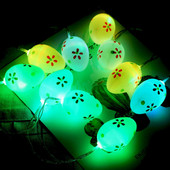 HobbyLane 1,5M 10LED-s húsvéti lakberendezés Egg Rabbit LED-es lámpafüzér 0,06W, akkumulátoros tündérlámpa