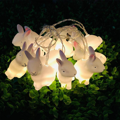 HobbyLane 1,5M 10LED-s húsvéti lakberendezés Egg Rabbit LED-es lámpafüzér 0,06W, akkumulátoros tündérlámpa