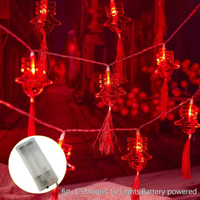 10/20LED LED styginių lempučių kutas raudonas žibintuvėlis, USB / baterija veikia Naujųjų metų festivalio dekoravimo styginių naktinių šviesų