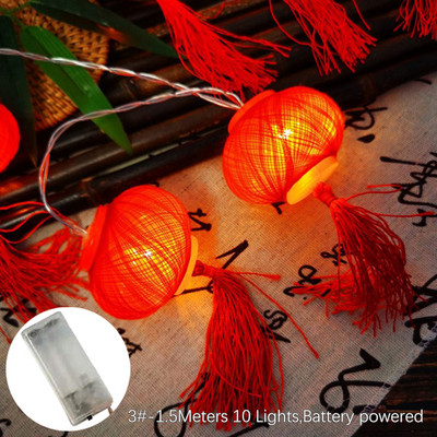 10/20LED LED styginių lempučių kutas raudonas žibintuvėlis, USB / baterija veikia Naujųjų metų festivalio dekoravimo styginių naktinių šviesų