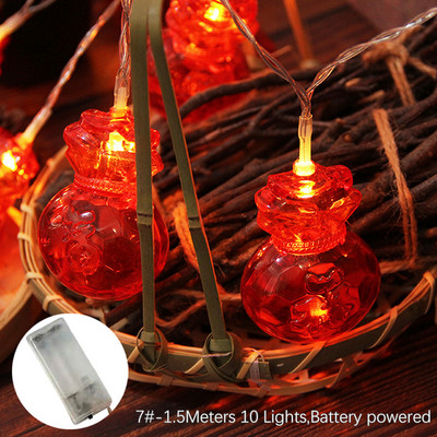 10/20LED LED styginių lempučių kutas raudonas žibintuvėlis, USB / baterija veikia Naujųjų metų festivalio dekoravimo styginių naktinių šviesų