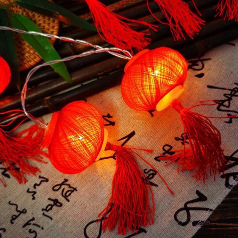 10/20LED LED styginių lempučių kutas raudonas žibintuvėlis, USB / baterija veikia Naujųjų metų festivalio dekoravimo styginių naktinių šviesų