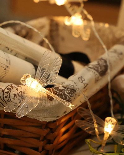 Lumină cu LED Iluminat de sărbători 1,5 m 10 Fluturi LED Lumină pentru atmosferă multicoloră pentru decorațiuni de Crăciun