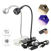 USB-LED-laualamp klambriga DC5V painduv kokkupandav lugemisraamatu valgustid UV-lilla / soe / külmvalge öövalgusti magamistuppa