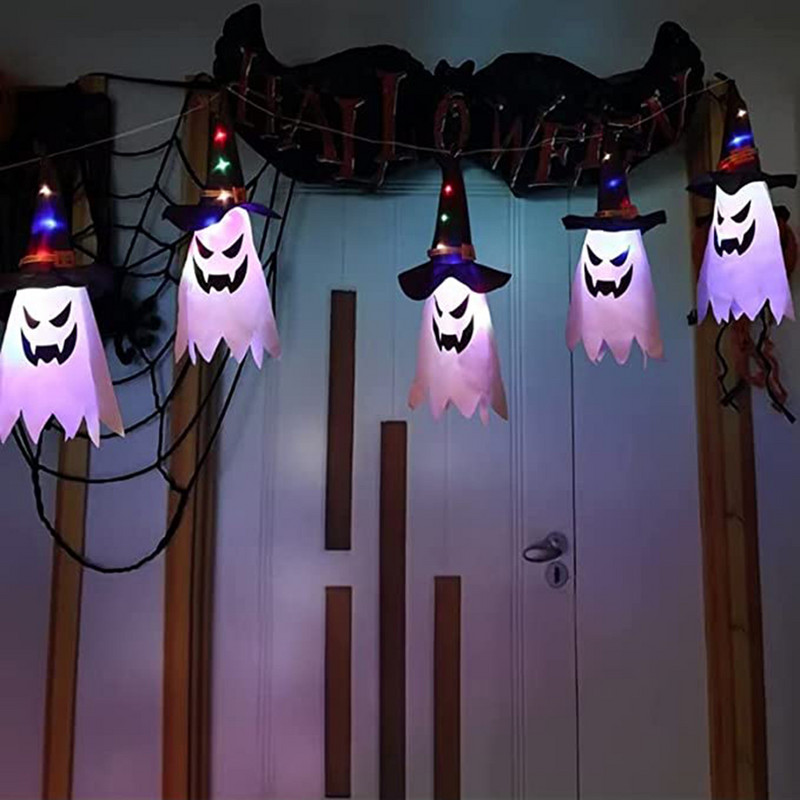 Halloween amuzant păianjen șir de lumină LED cutie de baterii șir de lumină schelet dovleac de Halloween lanternă fantomă lumină de noapte luminoasă