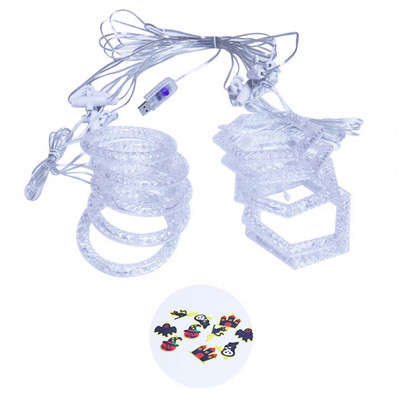 Kardinavalgusti multikas dekoratiivne USB-laadimispuldi rõngas jõulud Halloweeni LED kardinavalgusti siseruumides