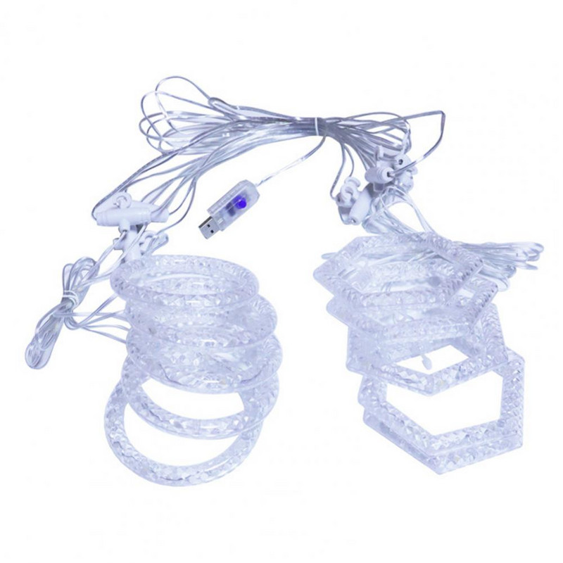 Kardinavalgusti multikas dekoratiivne USB-laadimispuldi rõngas jõulud Halloweeni LED kardinavalgusti siseruumides