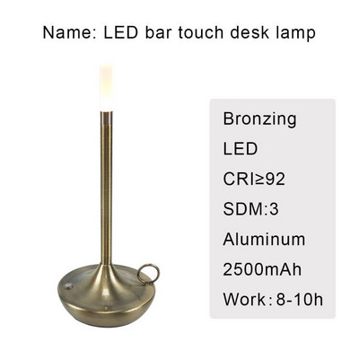 Birou Creativ Restaurant Bar Lampă de masă Reîncărcabilă Studiu Lectură Tactilă Lumină de birou Led Cu Port de încărcare Usb Alături