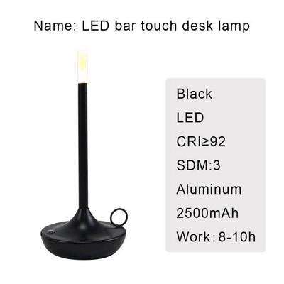 Birou Creativ Restaurant Bar Lampă de masă Reîncărcabilă Studiu Lectură Tactilă Lumină de birou Led Cu Port de încărcare Usb Alături