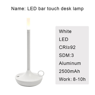 Birou Creativ Restaurant Bar Lampă de masă Reîncărcabilă Studiu Lectură Tactilă Lumină de birou Led Cu Port de încărcare Usb Alături