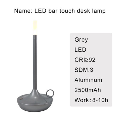 Birou Creativ Restaurant Bar Lampă de masă Reîncărcabilă Studiu Lectură Tactilă Lumină de birou Led Cu Port de încărcare Usb Alături