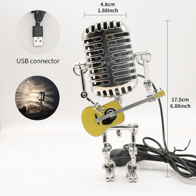 Amerikietiškas retro mikrofonas stalo lempa, skirta viešbučio miegamajam prie lovos Svetainės apdaila Apšvietimas Modernūs minimalistiniai staliniai šviestuvai