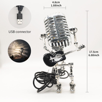 Amerikietiškas retro mikrofonas stalo lempa, skirta viešbučio miegamajam prie lovos Svetainės apdaila Apšvietimas Modernūs minimalistiniai staliniai šviestuvai