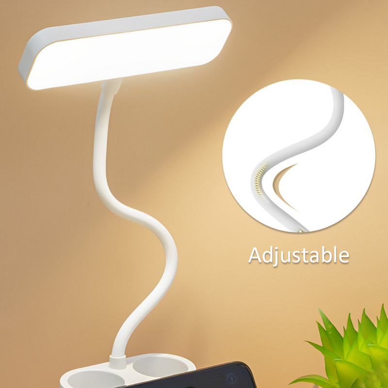 Acu aizsardzības galda lampas 2 pildspalvu turētājs Tālruņa turētājs lasīšanas gaisma USB galda lampa skārienvadības nakts gaismas guļamistabas studijām