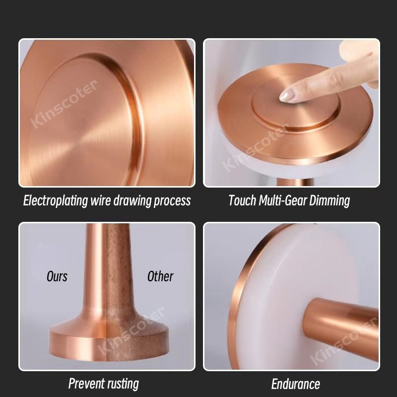 Led galda lampa ar pieskāriena sensoru, 3 krāsu bezpakāpju regulējama naktslampa, uzlādējama bezvadu naktsgaldiņa lampa, nakts gaisma