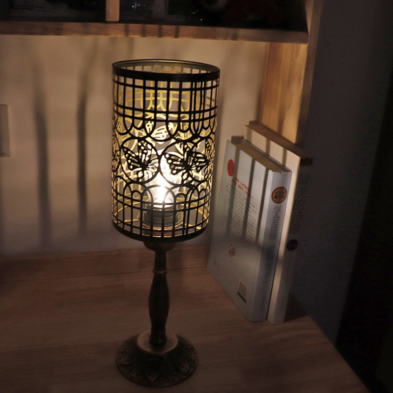 Retro galda lampa LED naktslampa Dzelzs māksla nakts gaismas Led rakstāmgalds gaisma radoša ēdināšana viesnīcas bārs kafijas galda lampa dekoratīva