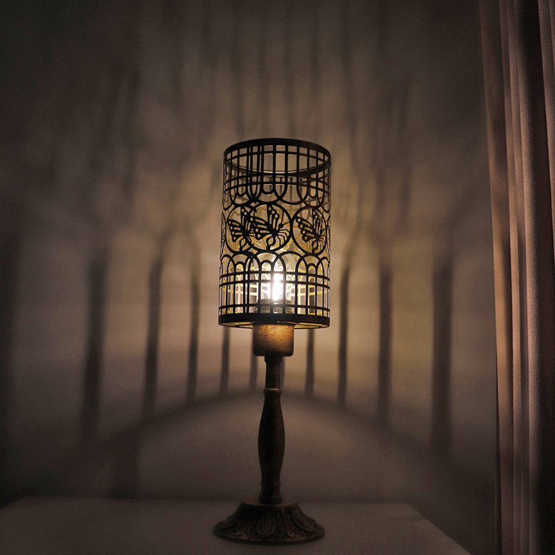 Retro galda lampa LED naktslampa Dzelzs māksla nakts gaismas Led rakstāmgalds gaisma radoša ēdināšana viesnīcas bārs kafijas galda lampa dekoratīva