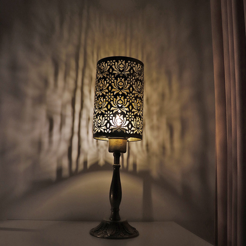 Retro galda lampa LED naktslampa Dzelzs māksla nakts gaismas Led rakstāmgalds gaisma radoša ēdināšana viesnīcas bārs kafijas galda lampa dekoratīva