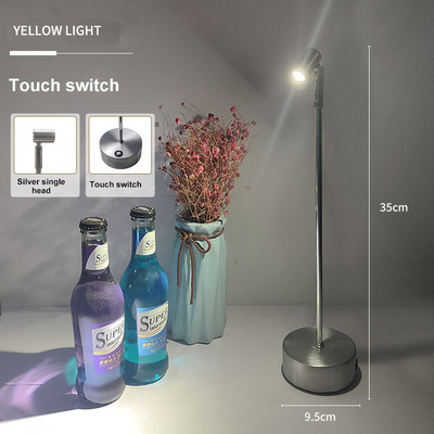 Vezeték nélküli asztali lámpa Retro bár Étterem Decor Light LED Nordic Metal Art Fashion Asztali lámpa USB újratölthető éjszakai fény