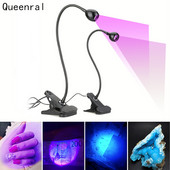 Lumini LED cu ultraviolete USB Mini UV Lipici Întărire Lampă violetă Furtun metalic Nail Art Lampă de masă Anti-contrafacere DIY Uscător de unghii