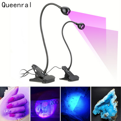 LED ultraviolettvalgustid USB mini UV-liim kõvenev violetne lamp metallist voolik küünekunsti laualamp võltsimisvastane DIY küünekuivati
