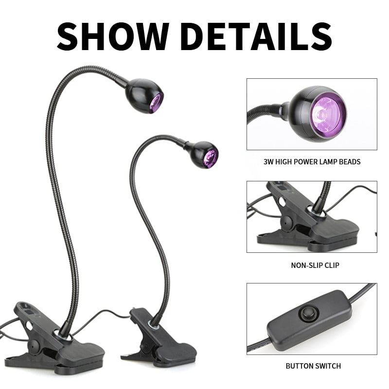 Lumini LED cu ultraviolete USB Mini UV Lipici Întărire Lampă violetă Furtun metalic Nail Art Lampă de masă Anti-contrafacere DIY Uscător de unghii