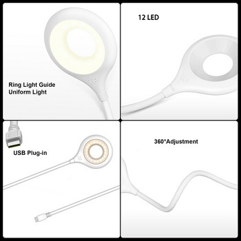 Преносима USB настолна лампа Сгъваема LED светлина за четене Без трептене Мека светлина Спестяваща енергия Защита на очите Нощна светлина за деца