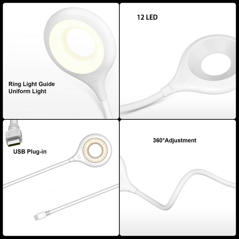 Lampă de masă portabilă USB Lumină de lectură cu LED pliabilă, fără pâlpâire, lumină moale, economisind energie, protecție ochilor, lumină de noapte pentru copii