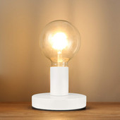 Baza lămpii de masă din metal lustruit Baza lămpii de masă industriale Cablu de 1,8 m Priză E27 UE SUA cu întrerupător Lampă mică noptieră