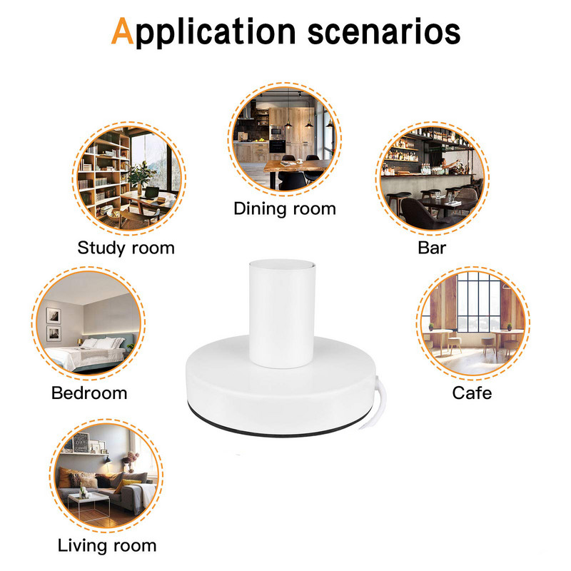 Baza lămpii de masă din metal lustruit Baza lămpii de masă industriale Cablu de 1,8 m Priză E27 UE SUA cu întrerupător Lampă mică noptieră