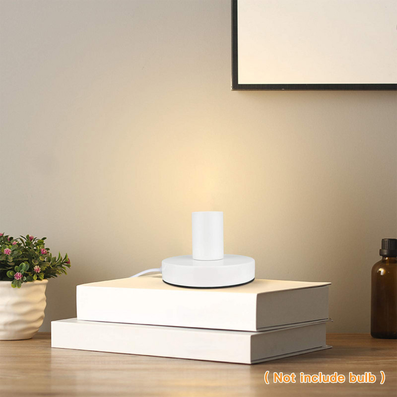 Baza lămpii de masă din metal lustruit Baza lămpii de masă industriale Cablu de 1,8 m Priză E27 UE SUA cu întrerupător Lampă mică noptieră