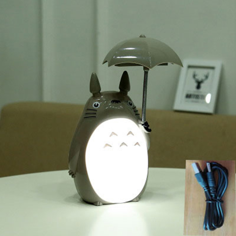 Creative Cartoon Totoro laadimisöö sisevalgus loom LED UBS laualamp lastele kingitus lugemislaua valgustid ruumi sisustus
