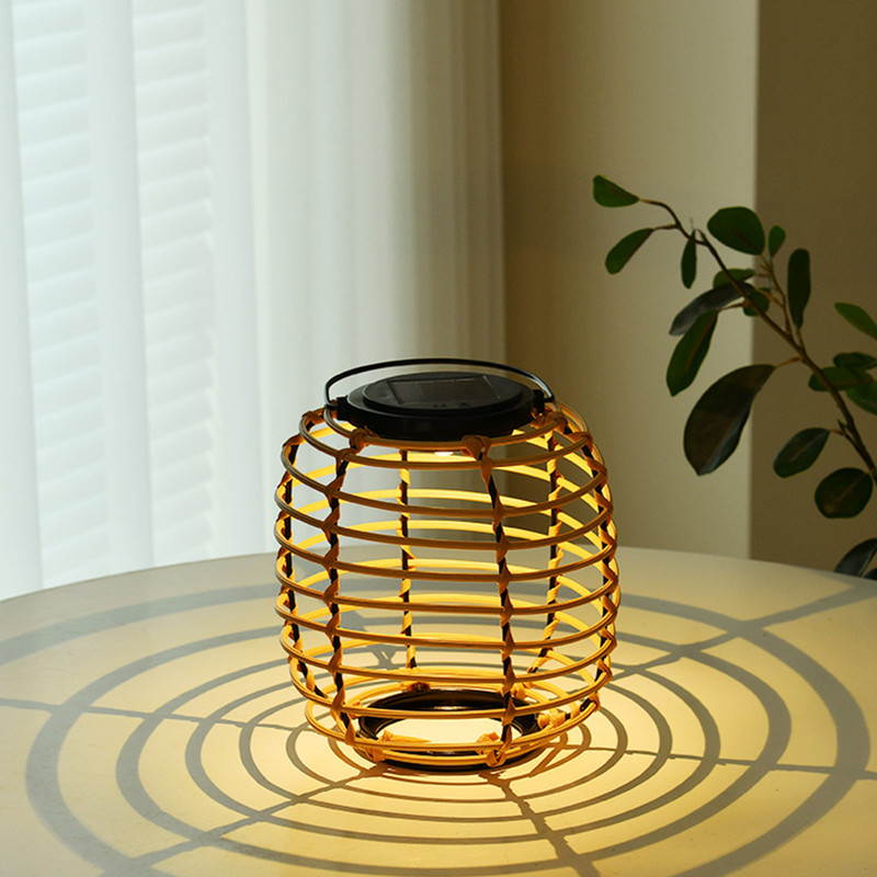 Päikeseenergia aia ripplamp 600 mAh imitatsiooniga rotangist õuepuu rippvalgusti valgustite kaunistused siseõue elutoa sisekujundus