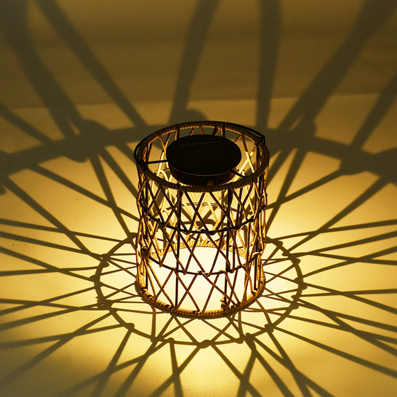 Päikeseenergia aia ripplamp 600 mAh imitatsiooniga rotangist õuepuu rippvalgusti valgustite kaunistused siseõue elutoa sisekujundus