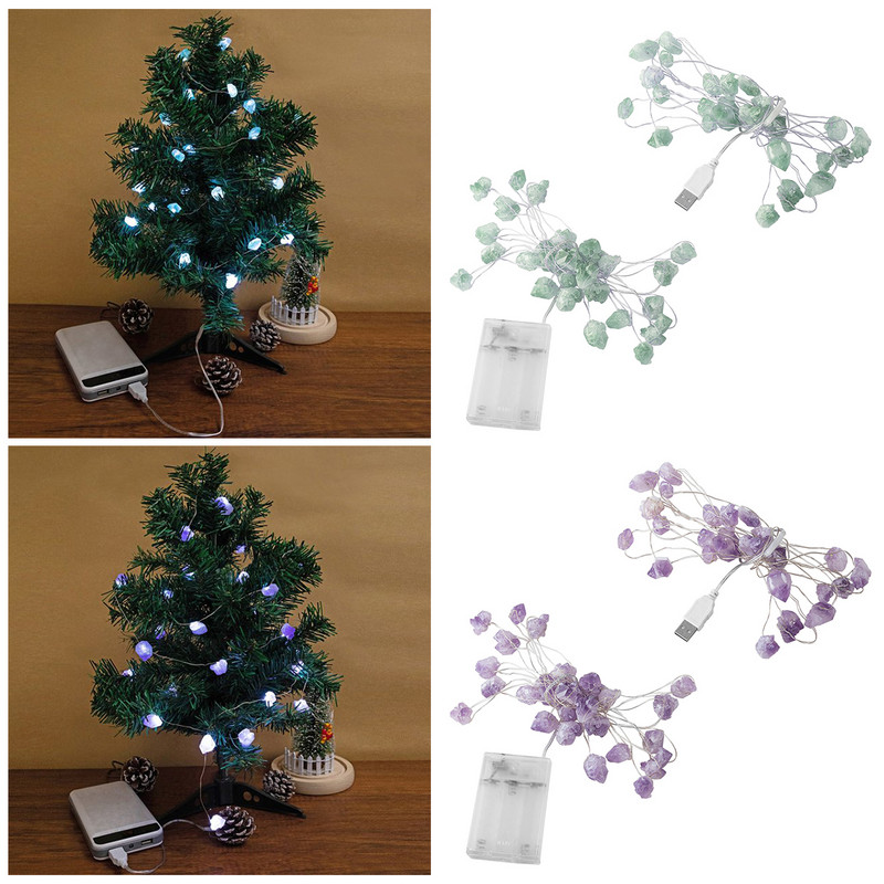 Naturaalsest kvartsist kalliskivist lamp ametüstist dekoratiivvalgustid toorkividest kristallstringist tulede kaunistused magamistoa peoks