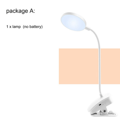 USB līdzstrāvas 5 V LED nakts gaisma lasīšanas grāmatu galda spaiļu lampa 18650 uzlādējama baterija ar aptumšojošu galda apgaismojuma klipu turētājs Guļamistaba V27