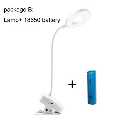USB līdzstrāvas 5 V LED nakts gaisma lasīšanas grāmatu galda spaiļu lampa 18650 uzlādējama baterija ar aptumšojošu galda apgaismojuma klipu turētājs Guļamistaba V27