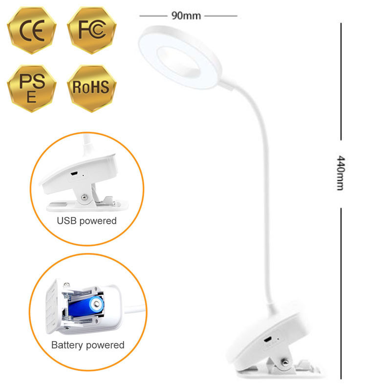 USB līdzstrāvas 5 V LED nakts gaisma lasīšanas grāmatu galda spaiļu lampa 18650 uzlādējama baterija ar aptumšojošu galda apgaismojuma klipu turētājs Guļamistaba V27