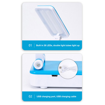 Επιτραπέζιο φωτιστικό Solar Led Πτυσσόμενο USB Επαναφορτιζόμενο Επιτραπέζιο Φωτιστικό Φορητό Προστασία ματιών Νυχτερινό Φως 2 Gears 26LED Home Φώτα ανάγνωσης