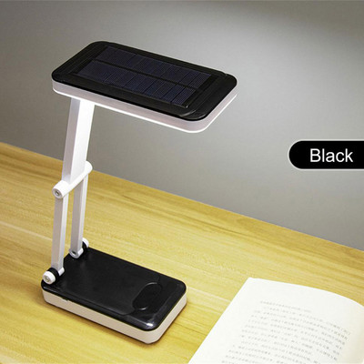 Lampă de masă cu LED solară Lampă de birou pliabilă, reîncărcabilă prin USB, lumină de noapte portabilă cu protecție a ochilor, 2 trepte, 26 LED, lumini de lectură pentru acasă