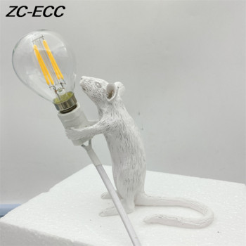 Nordic Mini Resin Mouse Επιτραπέζια φωτιστικά LED για Σαλόνι Υπνοδωμάτιο Υπνοδωμάτιο Επιτραπέζιο Φωτιστικό Γραφείου χαριτωμένο ζωικό ποντίκι Resin φωτιστικά νύχτας Φωτιστικά