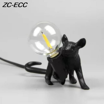 Nordic Mini Resin Mouse LED asztali lámpák nappaliba Hálószoba Éjjeli Asztali lámpa Aranyos Állat Egér Gyanta Éjszakai lámpák Lámpák