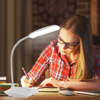 Αναδιπλούμενο φωτιστικό γραφείου LED με δυνατότητα ρύθμισης φωτεινό φωτιστικό USB Επαναφορτιζόμενο φως νύχτας Ευέλικτο επιτραπέζιο φως ανάγνωσης βιβλίου Φωτιστικό γραφείου
